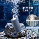 Silicon carbide cylinder bubble diffuser connected to standard airline tubing