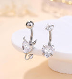 Zankulas cubic zirconia surgical steel piercing jewelry laid flat