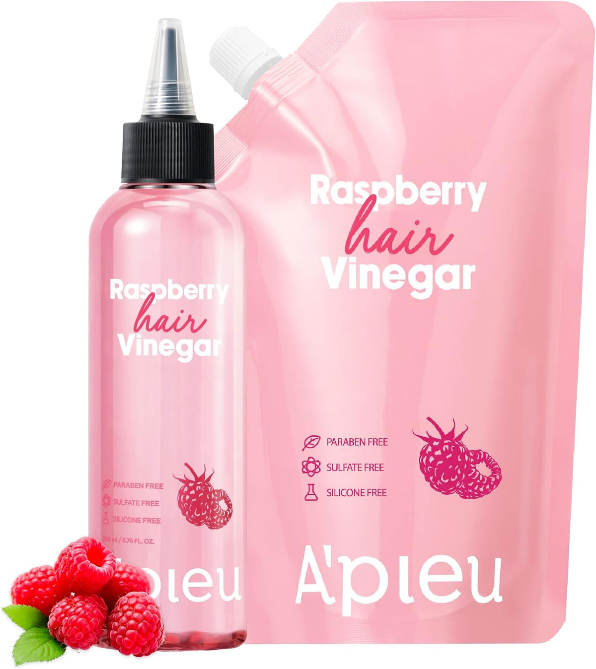 A'PIEU Raspberry Hair Vinegar Rinse [Refill], Dandruff, Buildup & Excess Oil, Smooth & Shiny Hair, Itchy Scalp Relief, pH Balancing, Fresh Raspberry Scent, Korean Haircare, 6.76 fl oz - Image 11
