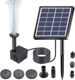Lewisia solar bird bath fountain pump front view with solar panel