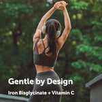 Micro Ingredients Iron supplement bottle side profile with ingredients