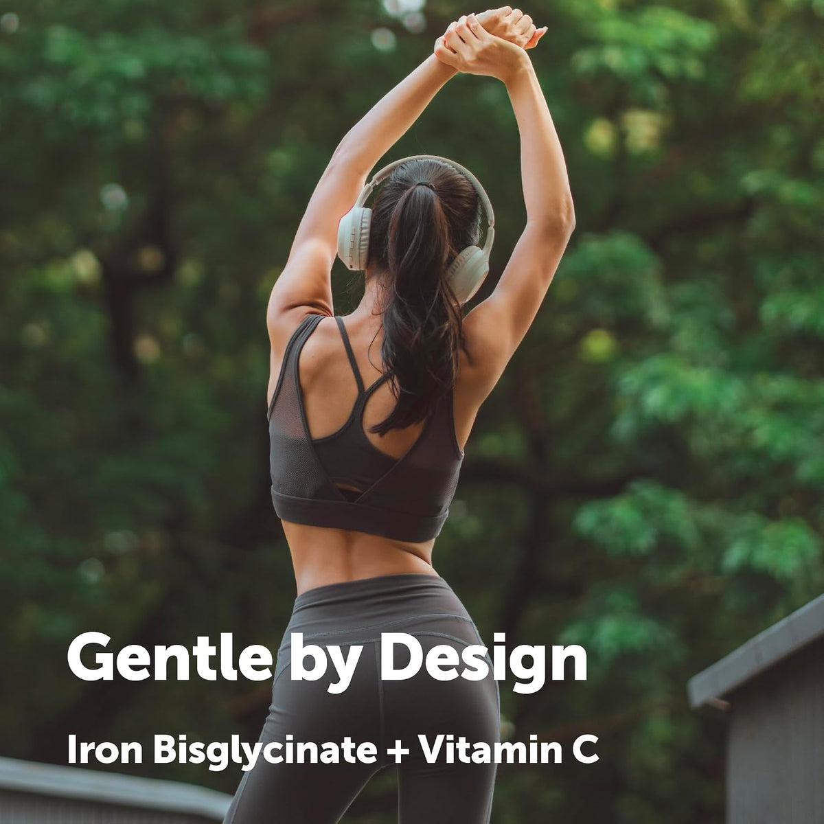 Micro Ingredients Iron supplement bottle side profile with ingredients