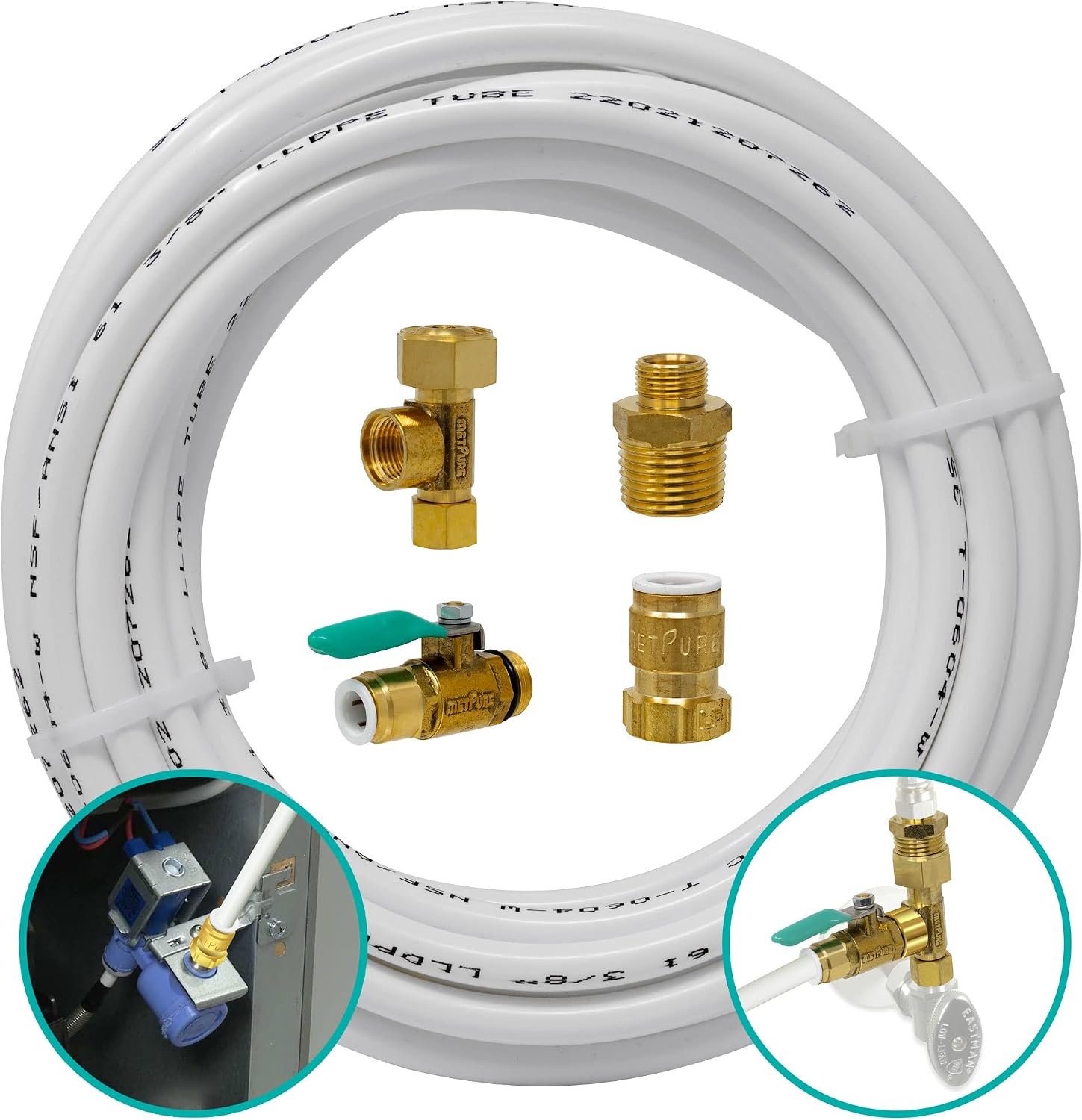 Metpure ice maker refrigerator water line kit front view packaging