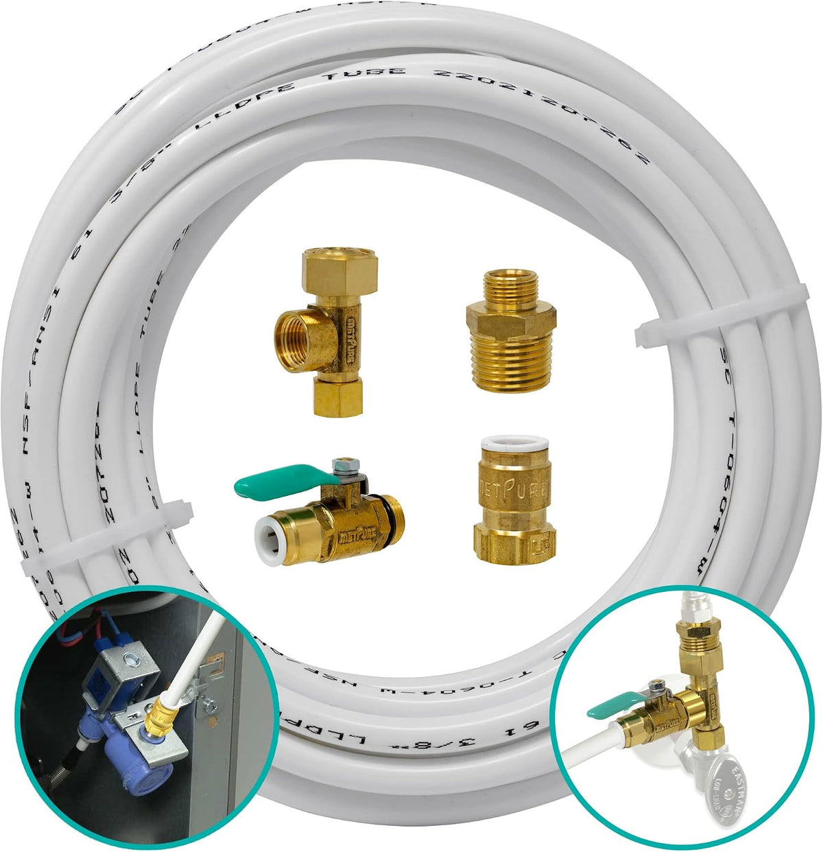 Metpure ice maker refrigerator water line kit front view packaging