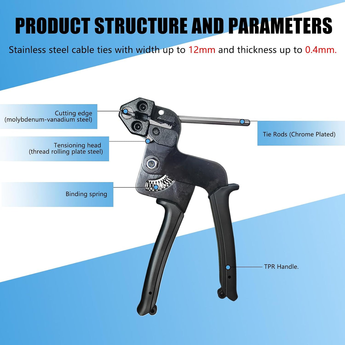 CLFCZYCXD cable tie tensioning tool handle and grip