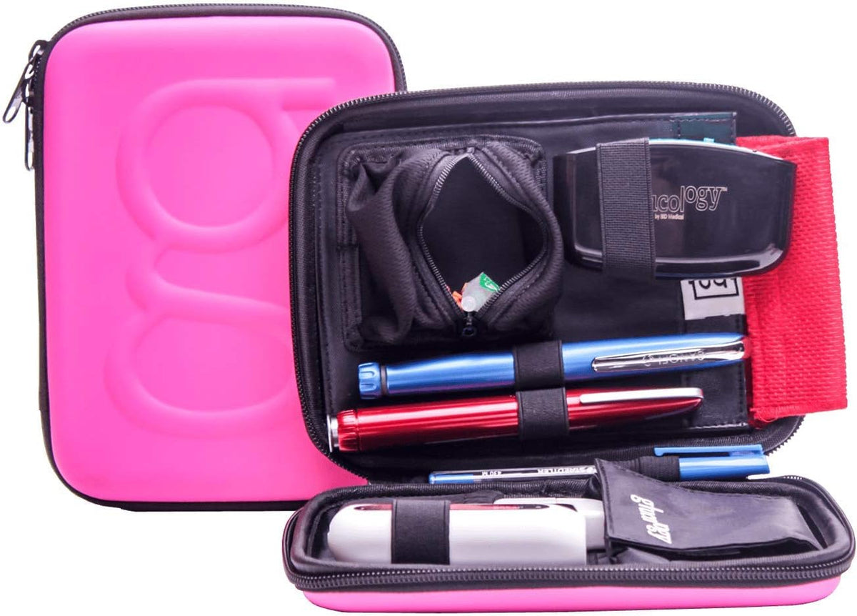Glucology Diabetic Travel Case - Organizer for Blood Sugar Test Strips, Medication, Glucose Meter, Pills, Tablets, Pens, Insulin Syringes, Needles, Lancets (Flowers, Classic) - Image 10