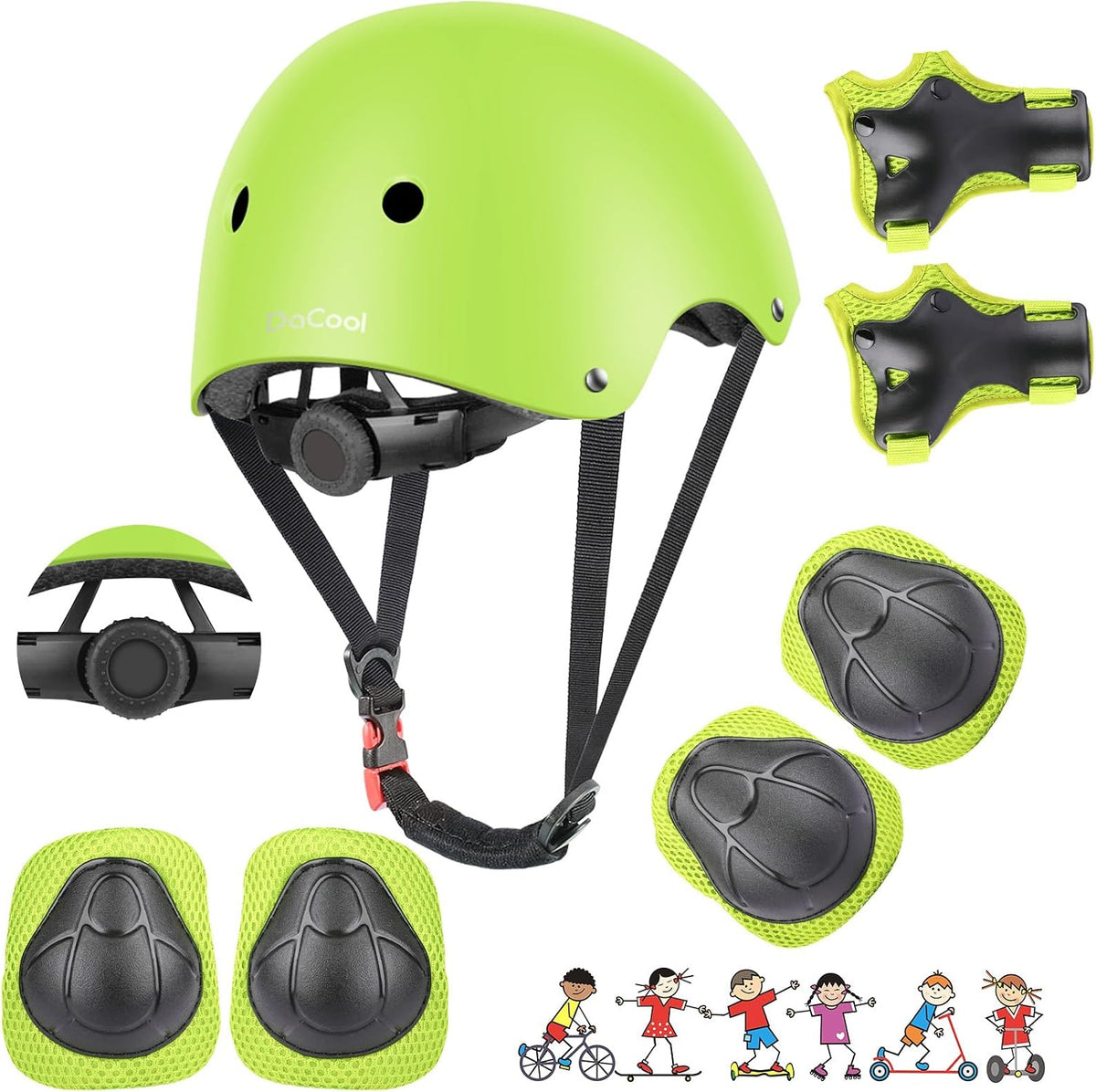 DaCool protective gear set worn by child for cycling
