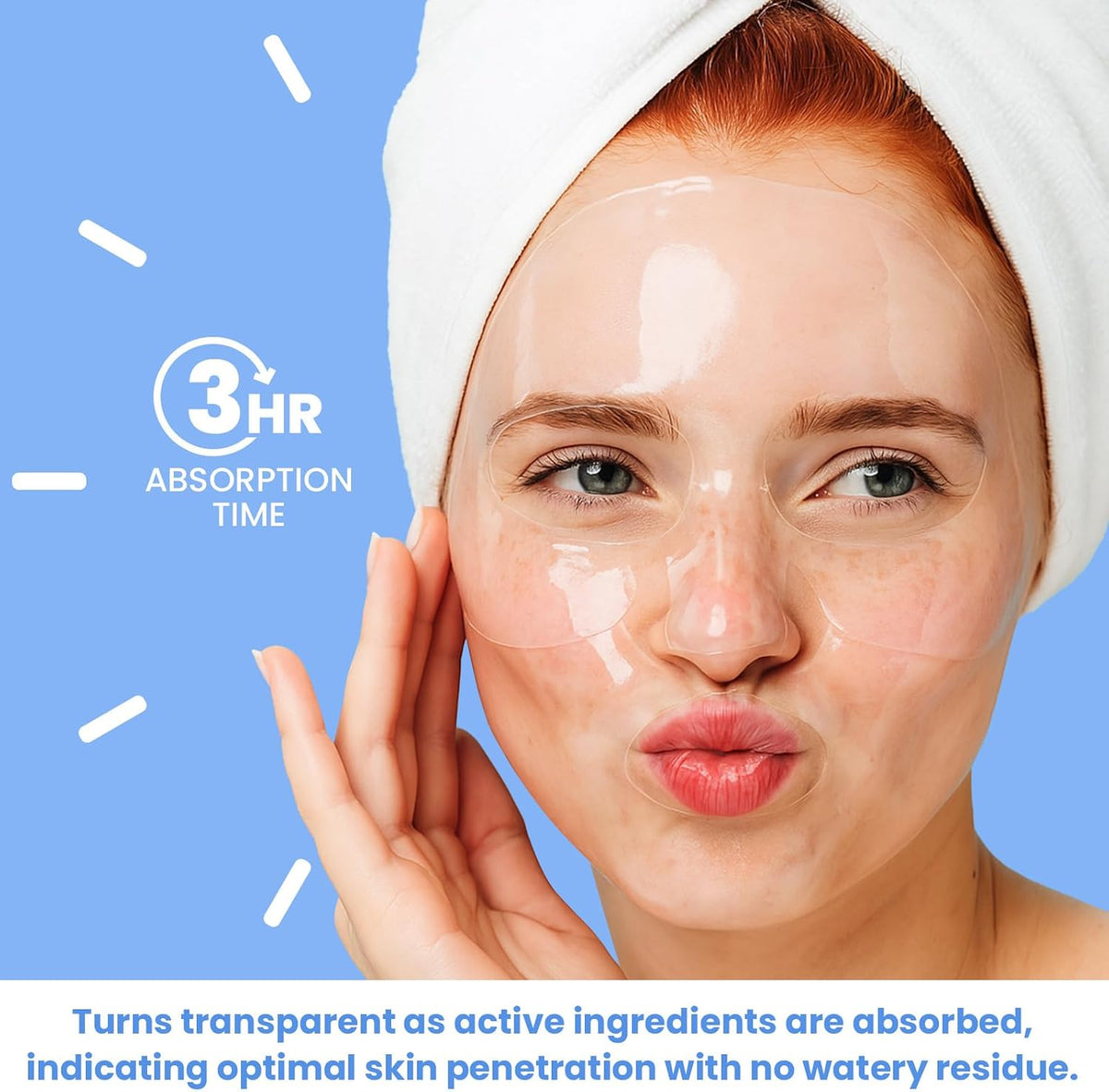 Back of Bloomora collagen face mask packaging with usage instructions