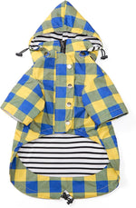 Dog Zip Up Raincoat with Reflective Buttons, Rain/Water Resistant, Adjustable Drawstring, Removable Hood, Raincoats with Legs 8lbs to 80lbs Available - Yellow - Medium - Image 9