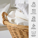 ChrisDowa single panel curtain folded to show soft polyester material.