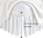 FreshCulture dust ruffle showing eighteen inch drop length beside floor