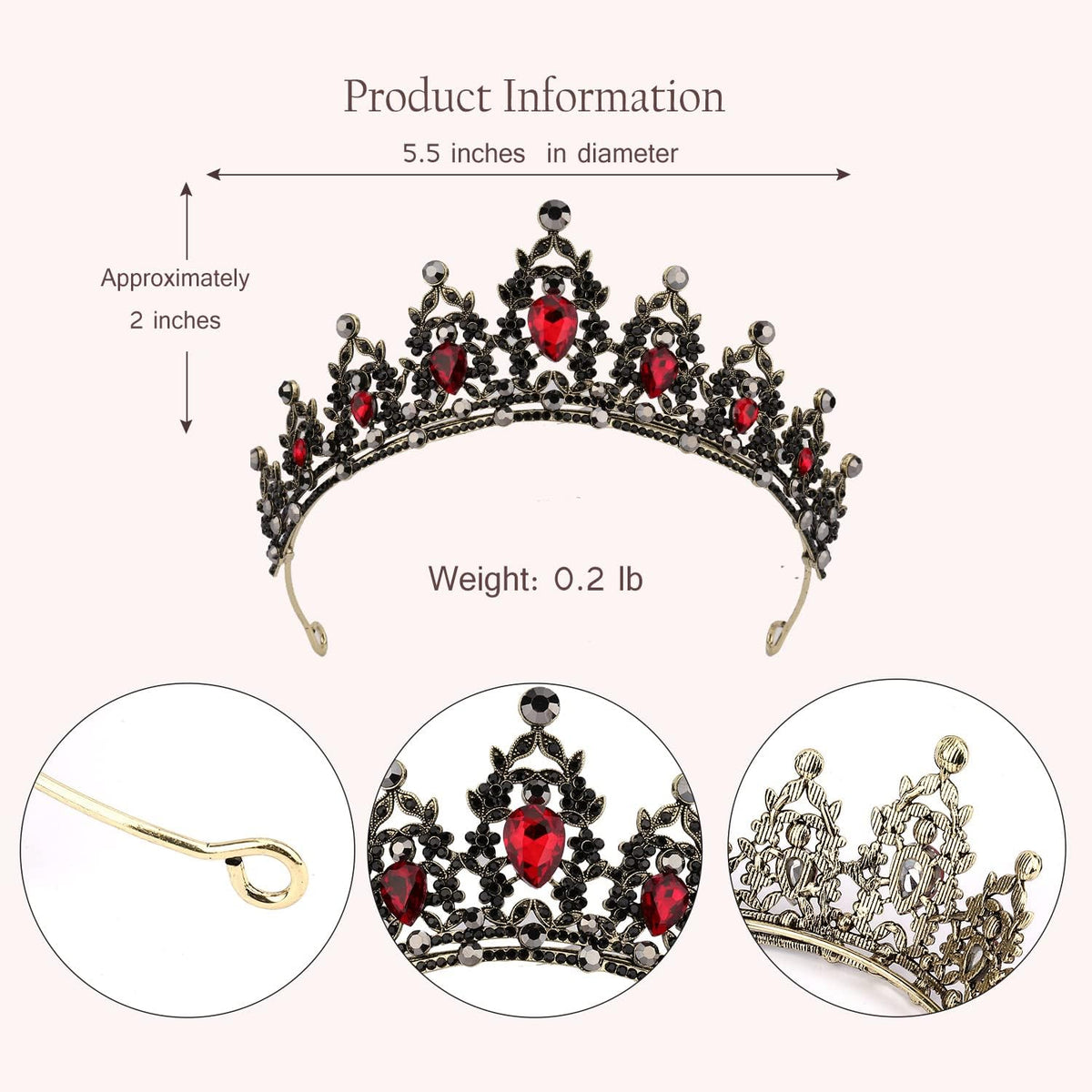 SuPoo queen crown for women displayed on model styling