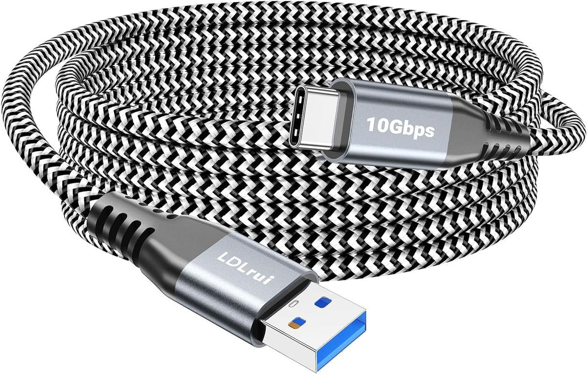 LDLrui USB C to USB A 3.1 Gen 2 Data Cable, 0.5ft, 2-Pack, Black | Type C 3A Fast Charge & 10Gbps Data Sync Cable for MacBook, Galaxy S20, Samsung T7, Portable SSD, Oculus Quest, Android Auto - Image 11