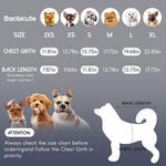 Size chart guide for Baobicute dog clothing
