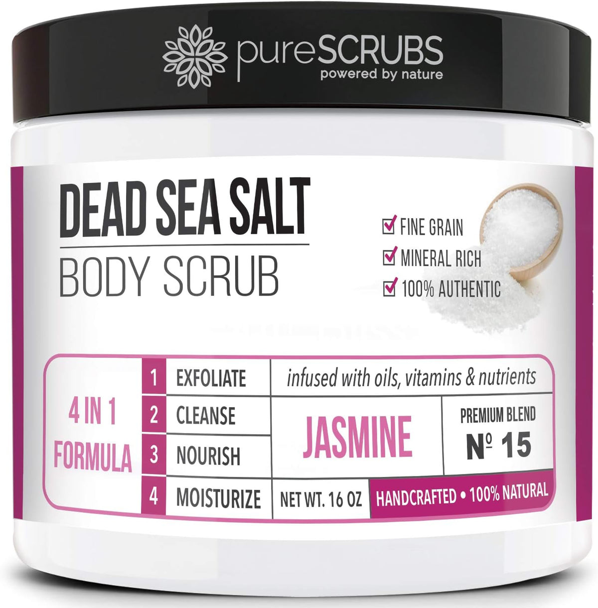 Premium Rose Body Scrub Set, Exfoliating Dead Sea Salt Scrub | Ultra Skin Smoothing, Deeply Moisturizing Body Exfoliator, Shower Scrub for Rough, Dry Skin, Includes Loofah, Spoon & Soap - Image 14