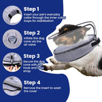 Inflatable dog recovery donut minimizing stress and maintaining peripheral vision during healing