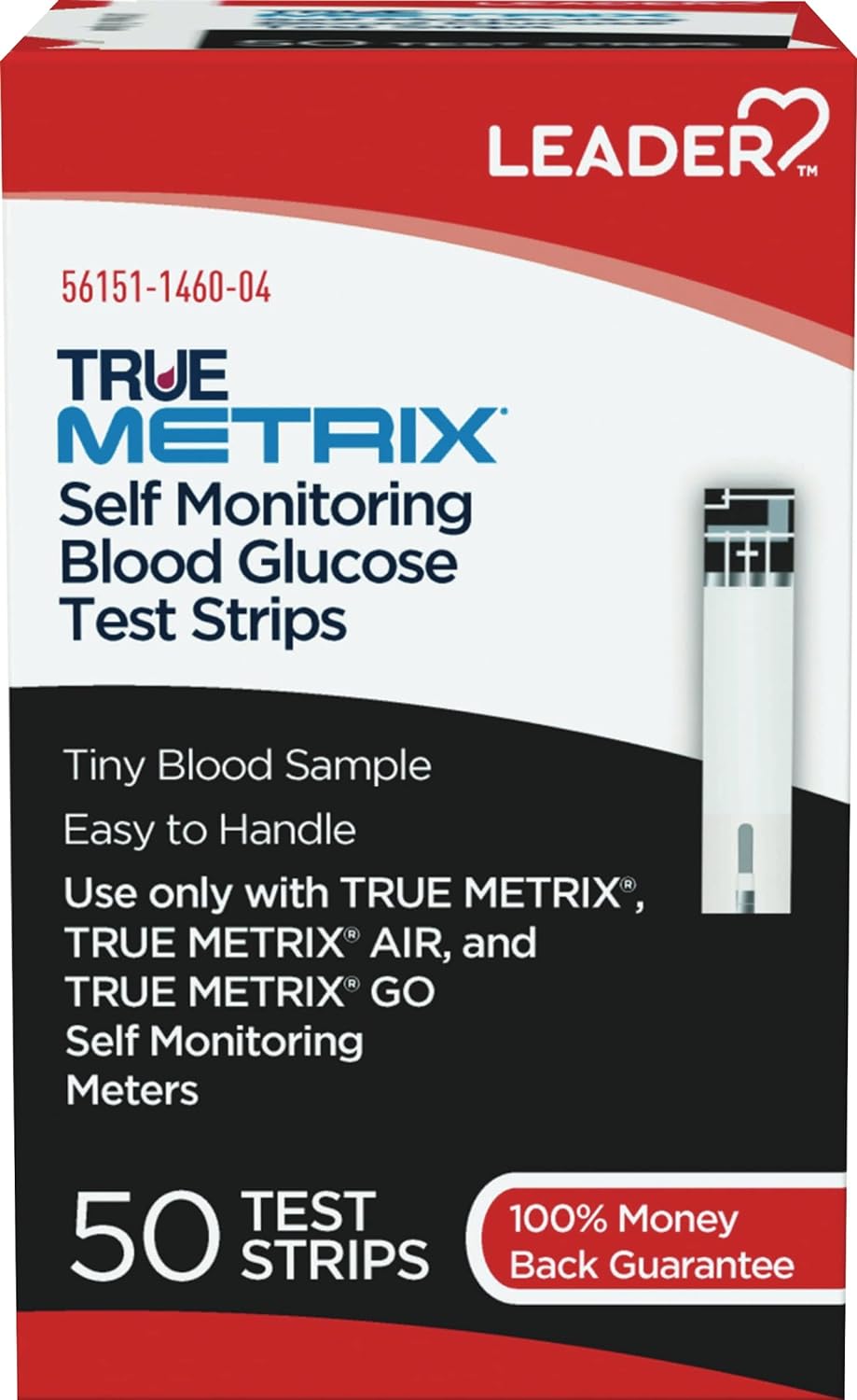 Leader True Metrix Self Monitoring Blood Glucose Test Strips, 50 Count Per Box - 4 Boxes - Image 1