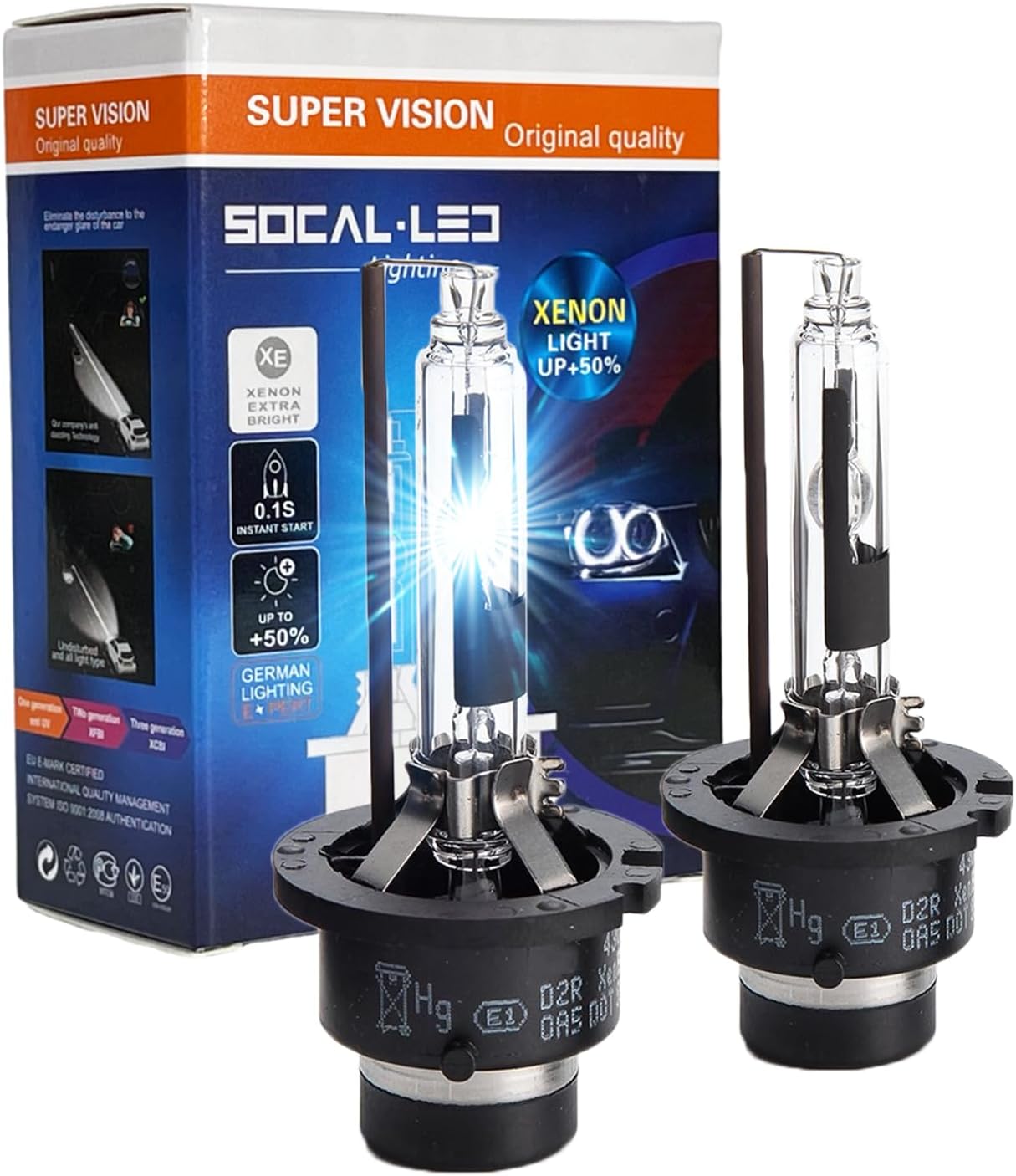 SoCal-LED Lighting D2R 35W Xenon HID Headlight Bulbs front view