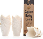 Bake Choice 200pcs Natural Tulip Cupcake Liners for Baking Muffin Liners | Unbleached European Parchment Paper, Heat-resistant, Greaseproof, Cupcake Wrapper for Party, Christmas, Gift - Image 9