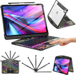 TSQQST clear wireless keyboard case front view with backlit keys