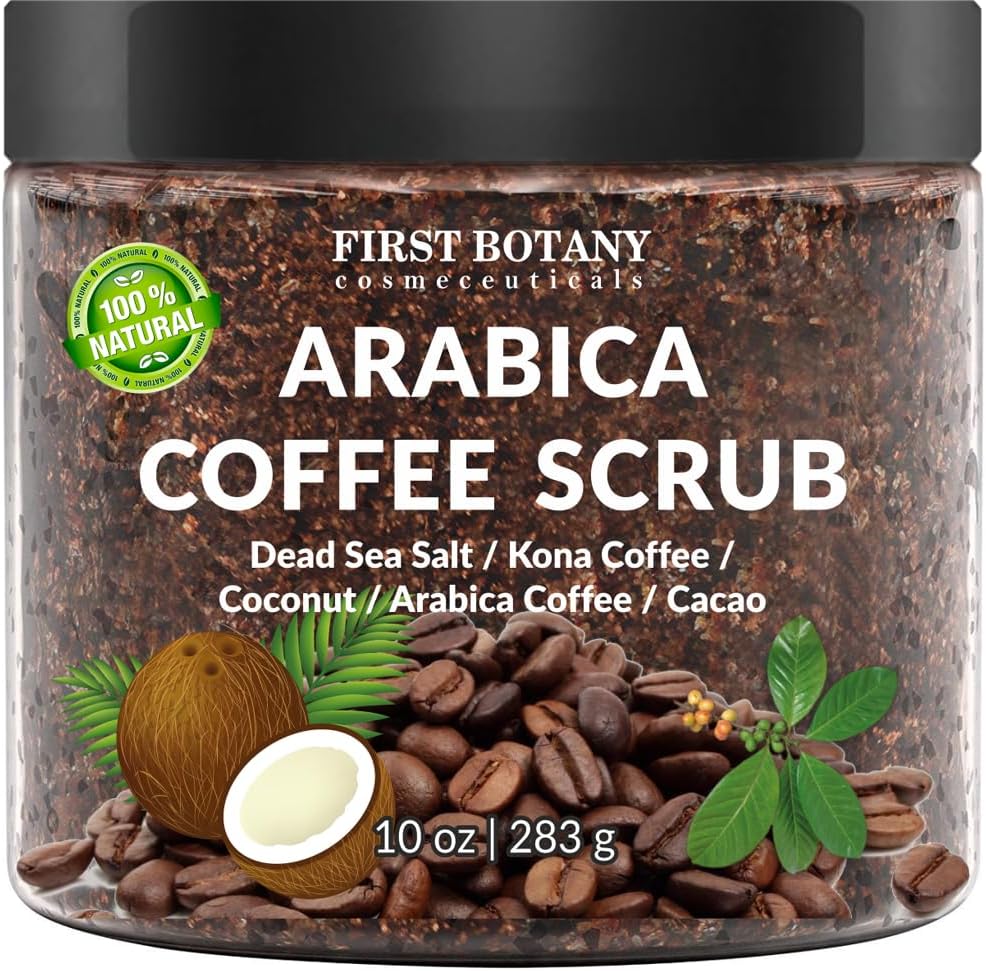 First Botany Arabica Coffee Body Scrub front view jar packaging