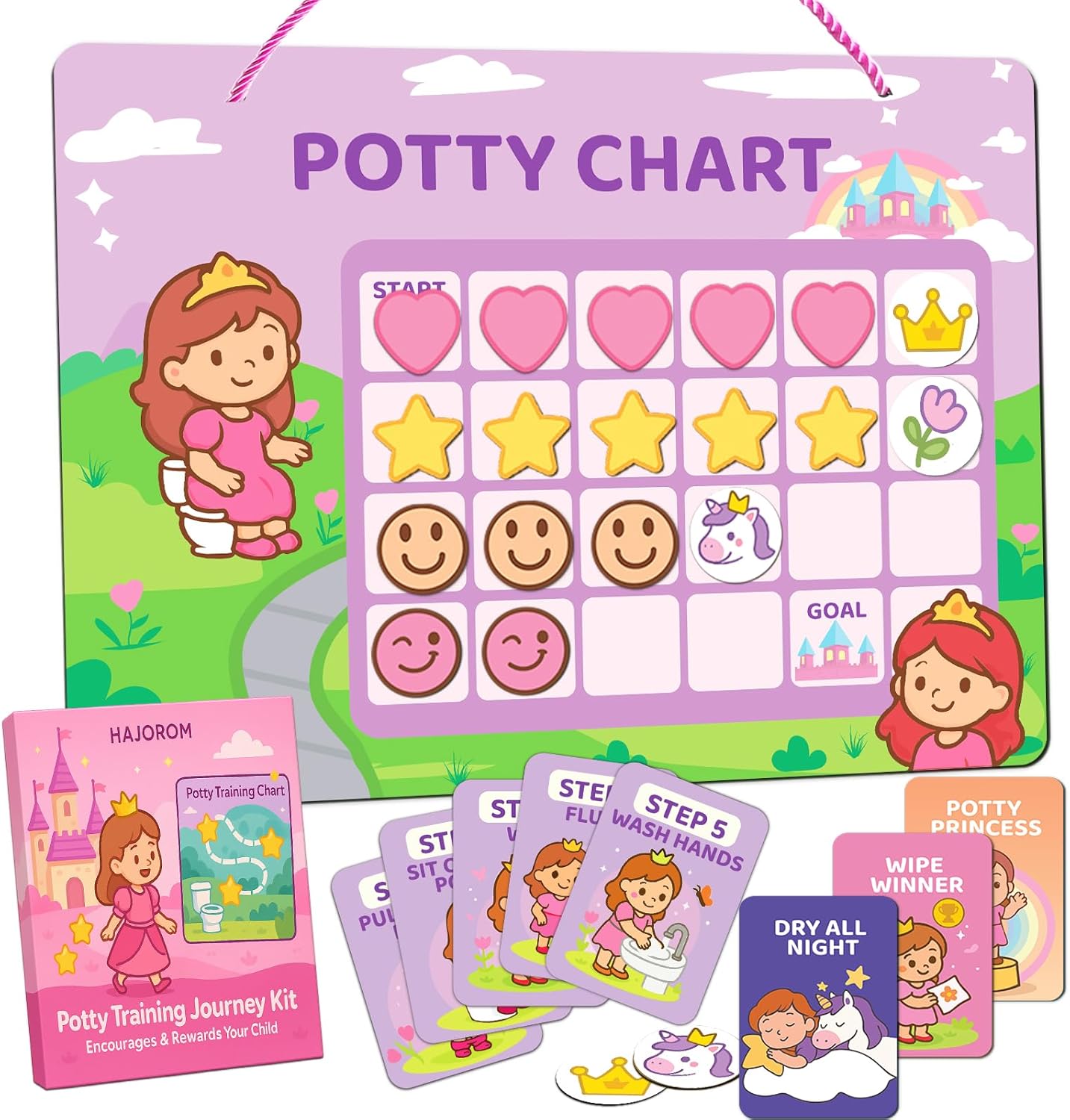Athena Futures Princess Potty Training Chart front view