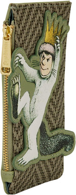 Back view showing the four card slots and zippered pocket of the Loungefly Where The Wild Things Are card holder.