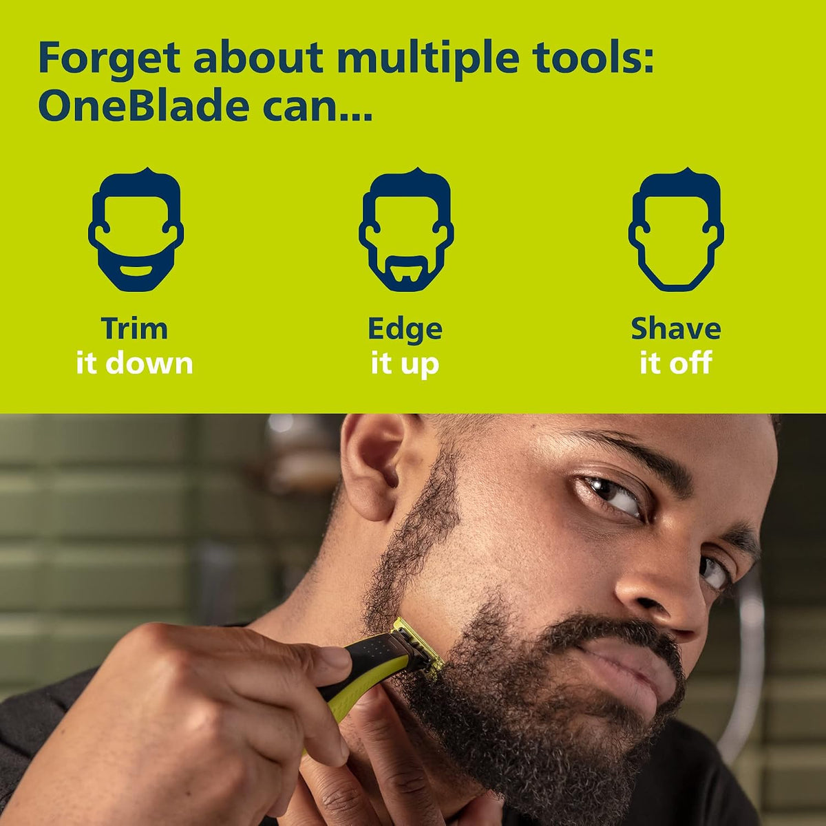 Philips Norelco OneBlade Face + Body Hybrid Electric Trimmer and Shaver, QP2630/70 - Image 2