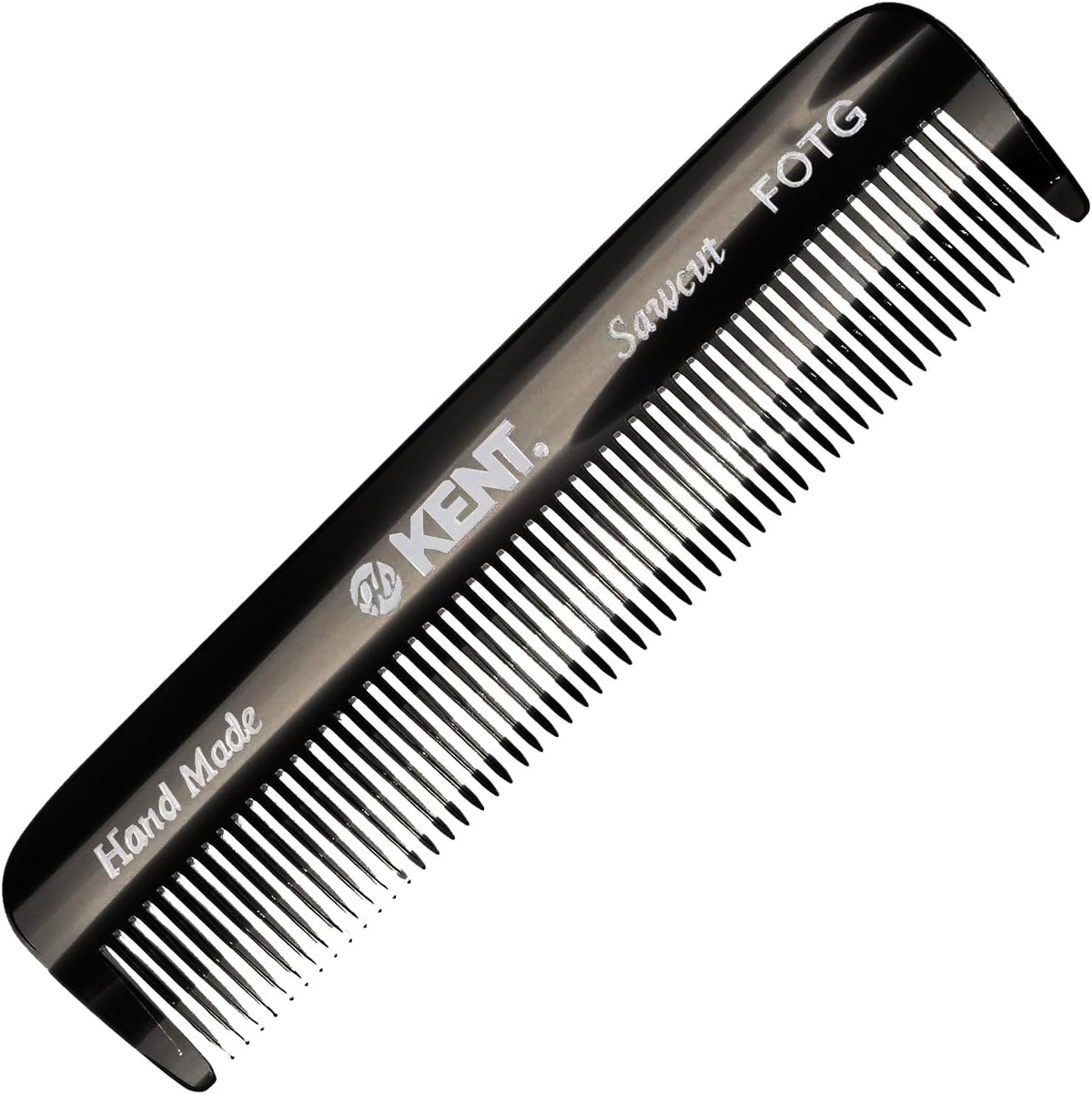 Kent FOT black graphite fine tooth comb front view
