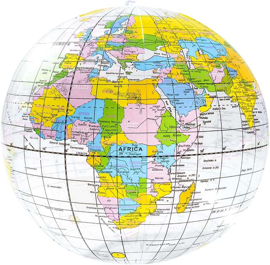 Rhode Island Novelty 16 inch clear globe inflate educational toy