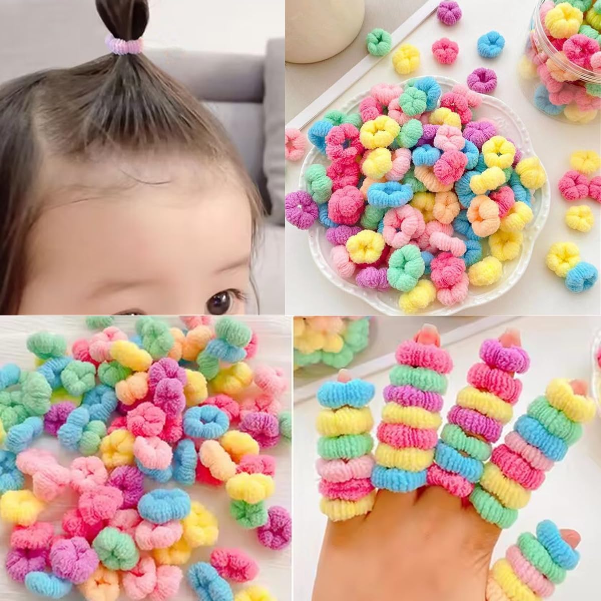 Pairvel mini baby hair ties 100 pieces front view