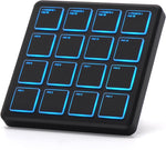 M-VAVE wireless MIDI controller pads front view showcasing 16 RGB drum pads