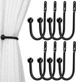 VRSS 6" L x 3" W Wall Mount Curtain Tiebacks Drapery Holdbacks Black, 2Pcs | Drapery Holdbacks, Curtain Holdback Hooks, 6"L x 3"W, Simple Style - Image 9