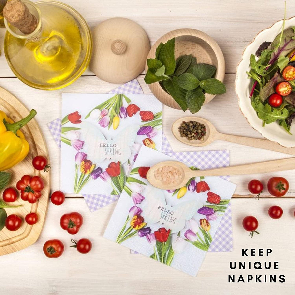 Decorative floral serviettes packaging 20 count