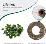 Detailed view of artificial green leaves on Coolrunner vine