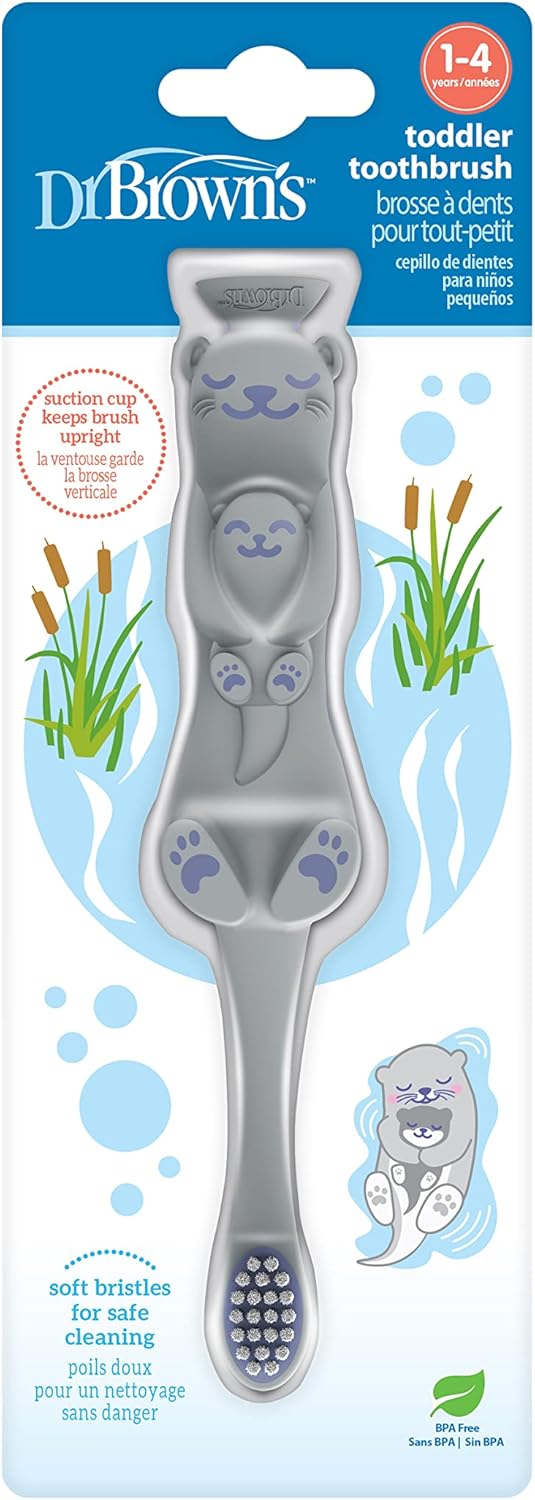 Dr. Brown's baby and toddler toothbrush otter front view pediatric oral care