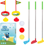 Liberry Toddler Golf Set with retractable clubs and accessories front view