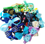 Close up view of the adjustable strap and buckle on the PET SHOW puppy necktie collar.