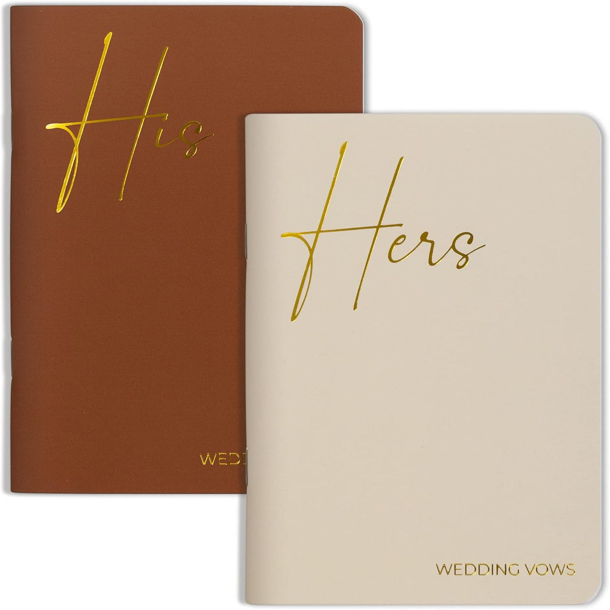 Zicoto Elegant Wedding Vow Books with Gold Foil lettering set