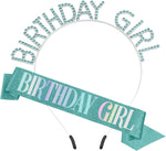 Women's Glitter Birthday Sash and Tiara Set - Sliver and White Rhinestone Headband, Crowns, and Happy Birthday Decorations - Image 11