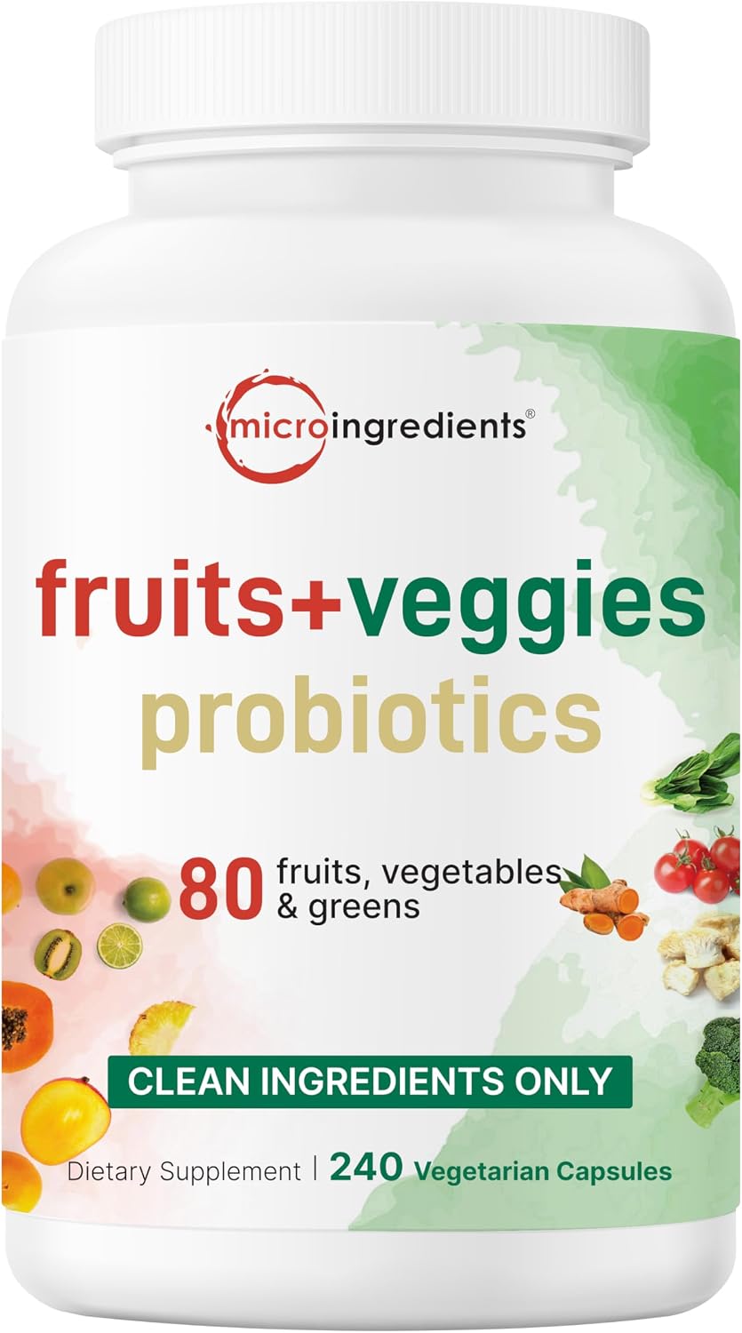 Micro Ingredients fruit and veggies supplement front view bottle
