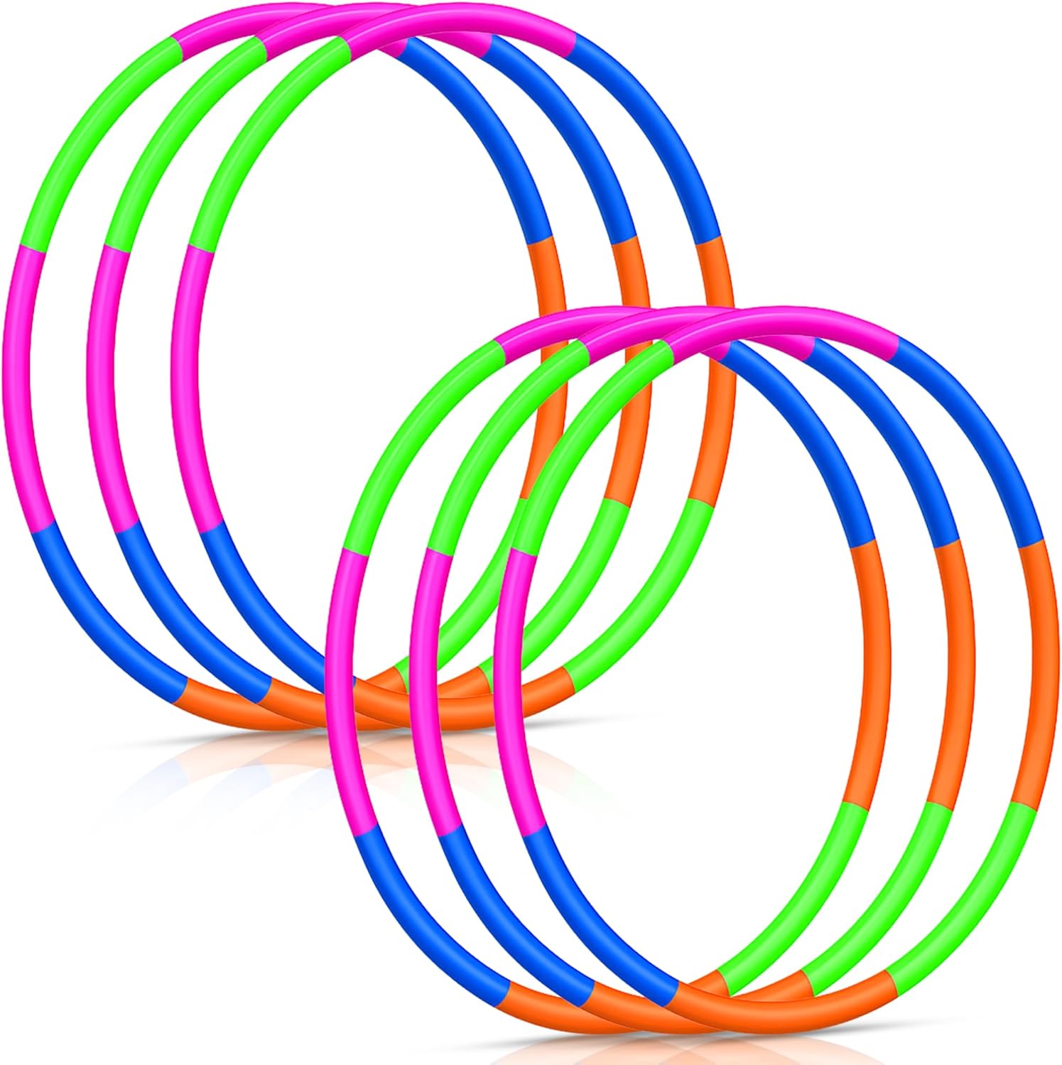 Liberty Imports 6 pack toy hoop bundle front view for kids fitness