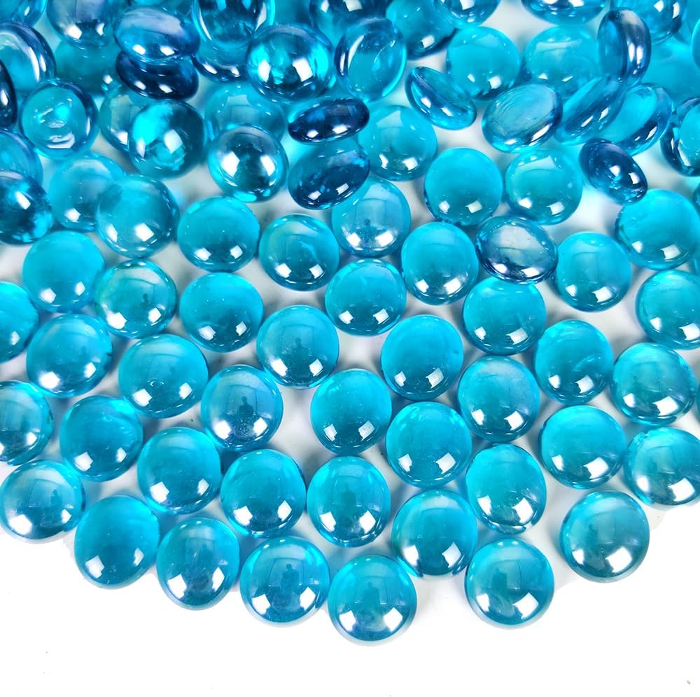 HappyFiller 5 LB 500 Pcs Clear Flat Marbles Glass Gems | Vase Filler Decorative Candle Holder Stones Fountain Rocks,Fish Tank Pebbles,Fire Pit Glass Beads Fireplace Decor - Image 13