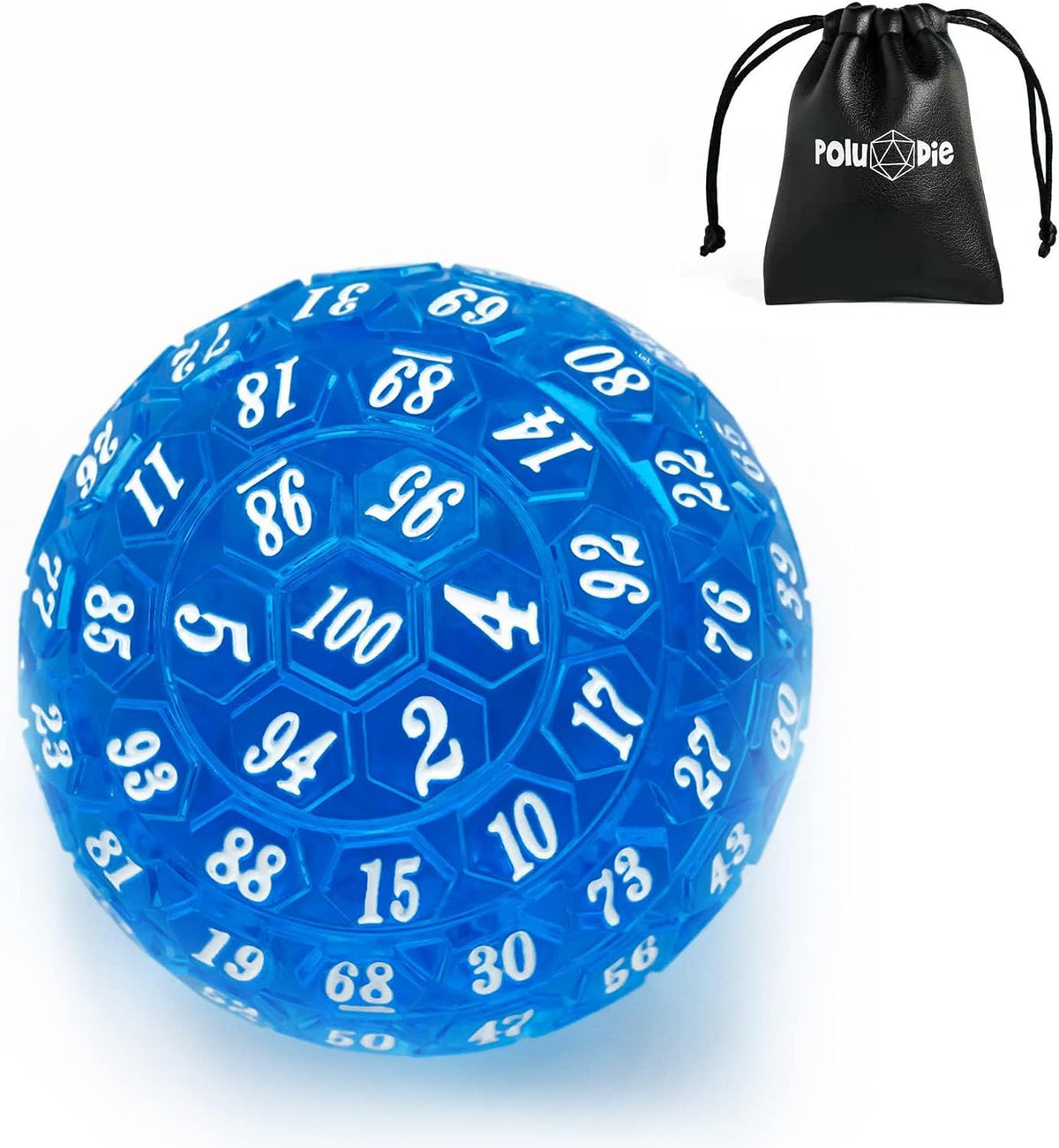 100 Sided Polyhedral Dice, Single D100 Game Dice, 100 Sided Cube with Black Pouch, D100 die 48 mm (Green with White Number) - Image 11