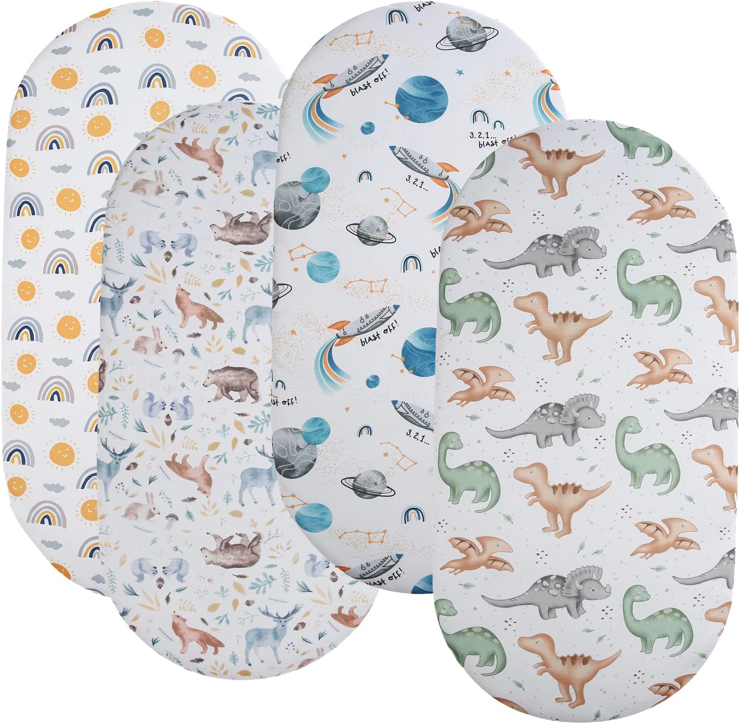 Tontukatu 4 pack bassinet sheet set front view
