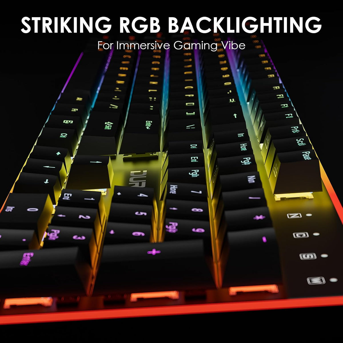 Ollyn mechanical keyboard showing linear red switch mechanism