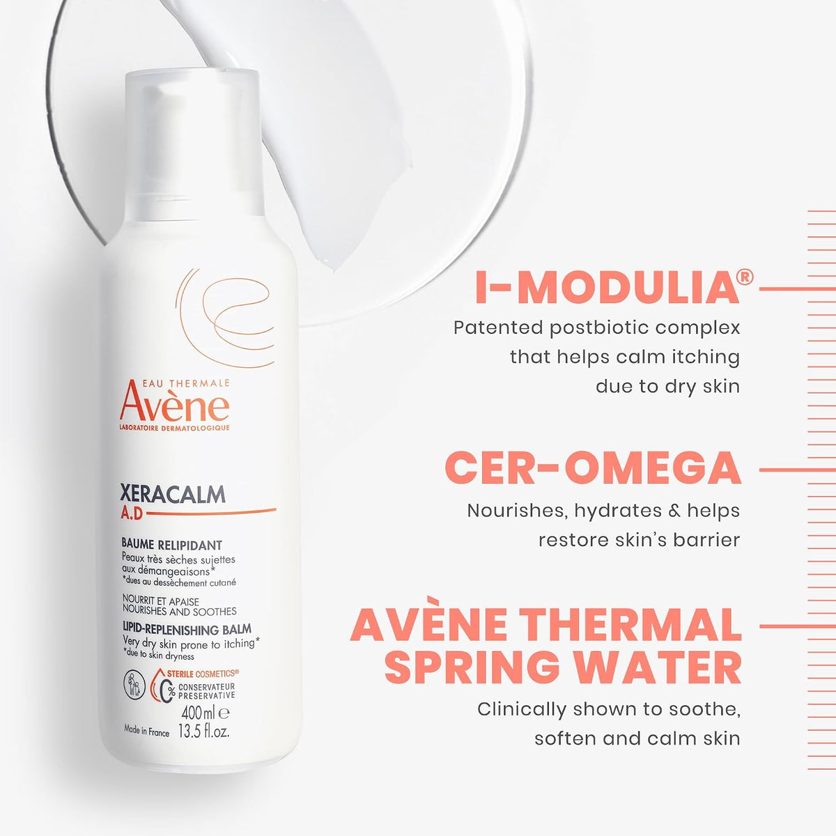 Texture of Avene XeraCalm Ad lipid replenishing balm