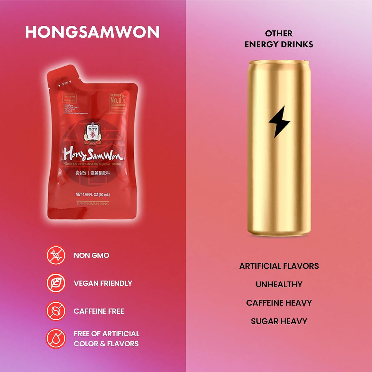 Lifestyle shot of red ginseng drink pouches for workout energy