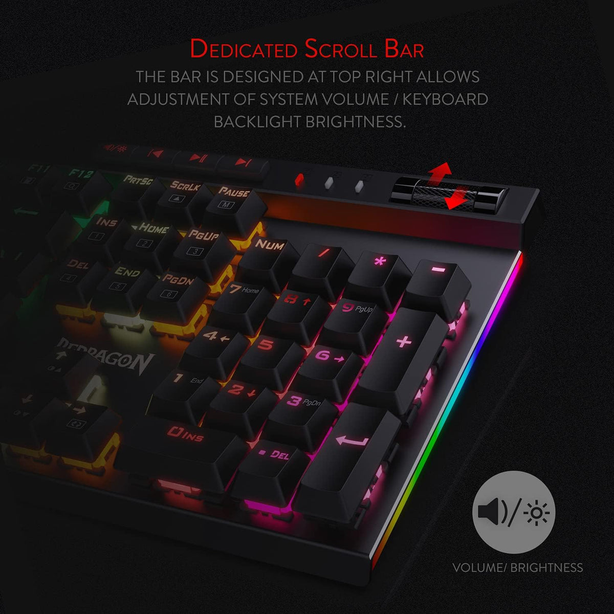Redragon K580 mechanical keyboard switches and keycap detail