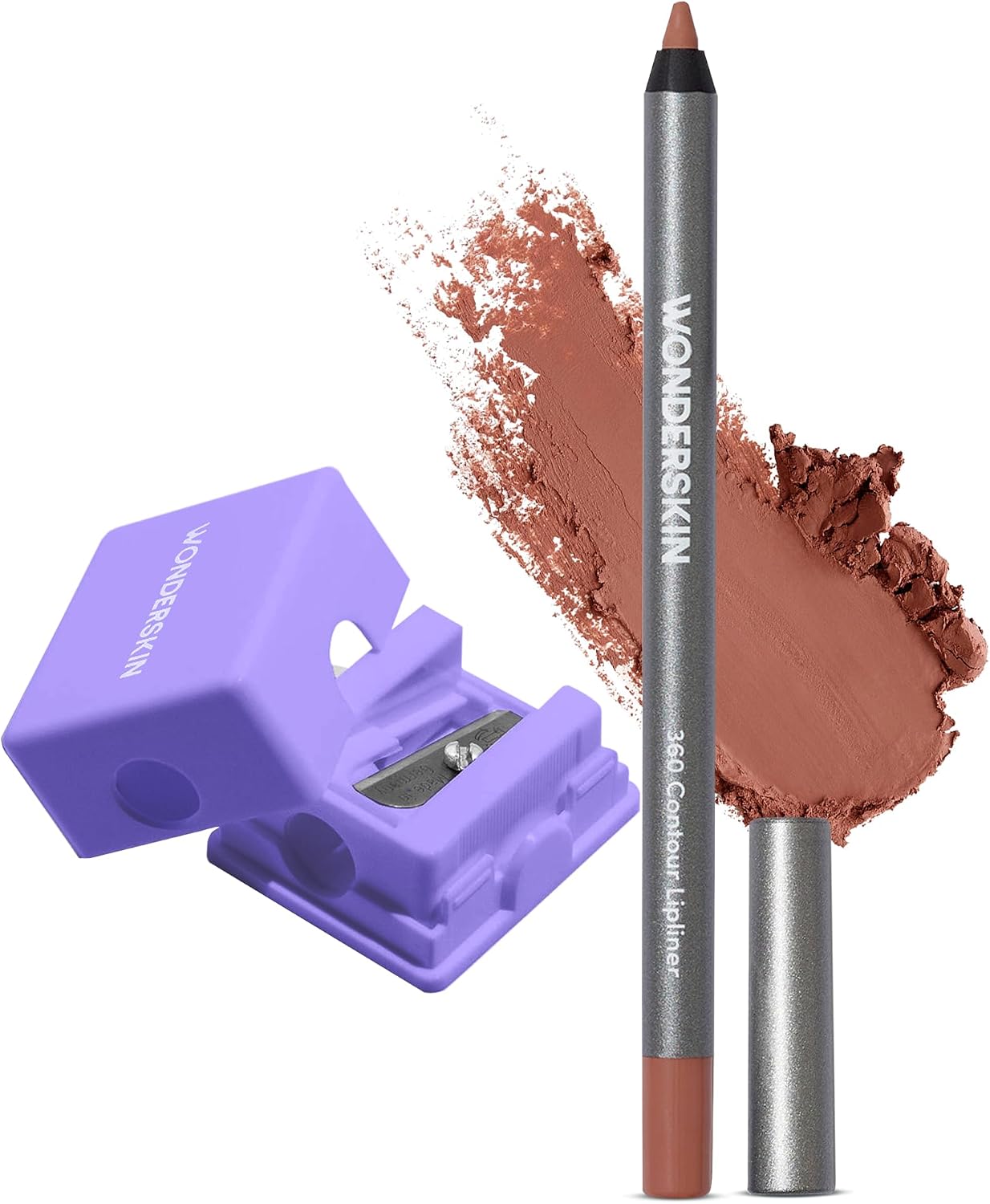 Wonderskin 360 Contour Lipliner Saddle front view premium longwear lip pencil